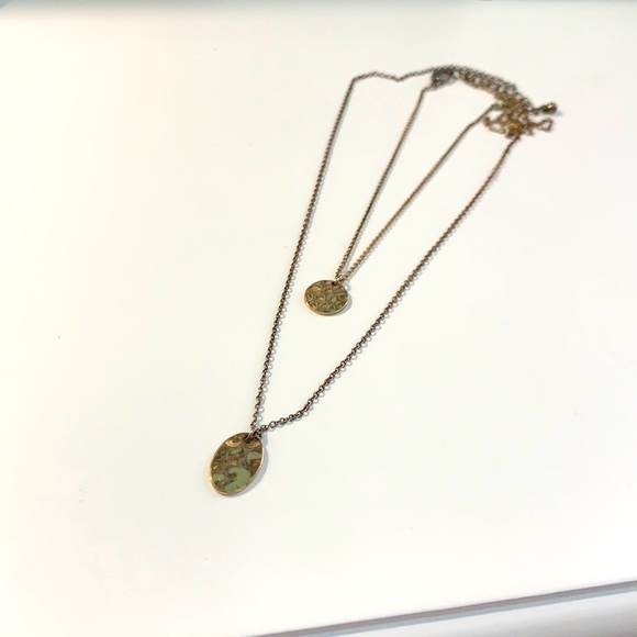 Gold Two-Pendant Necklace - Picture 1 of 4